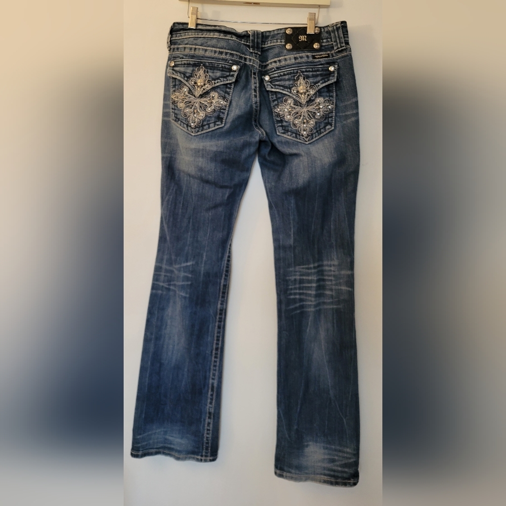 Miss Me Womens Boot Cut Bling Pocket Denim Jeans Size 31